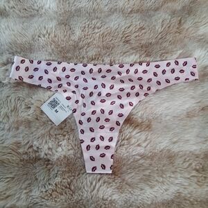 Kiss-Print Pink Panties